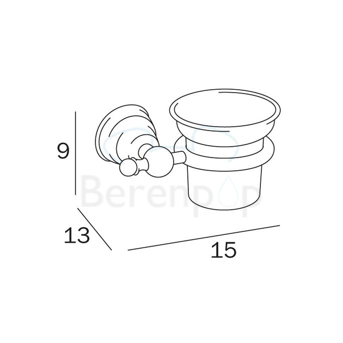 Inda Raffaella A32100BZ07 bekerhouder wit porselein/ brons