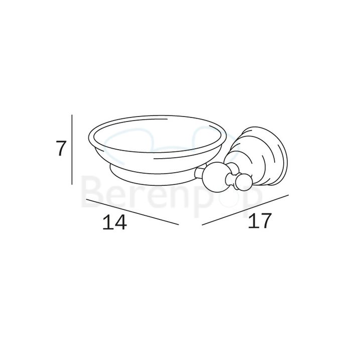 Inda Raffaella A32110BZ07 zeephouder wit porselein/ brons