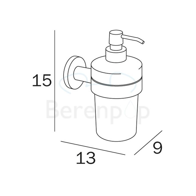 Inda Touch A46670CR21 zeepdispenser gesatineerd glas/ chroom