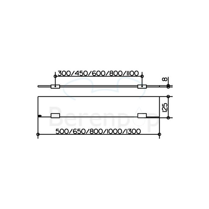 Keuco Moll 12710015500 glazen planchet 500mm chroom