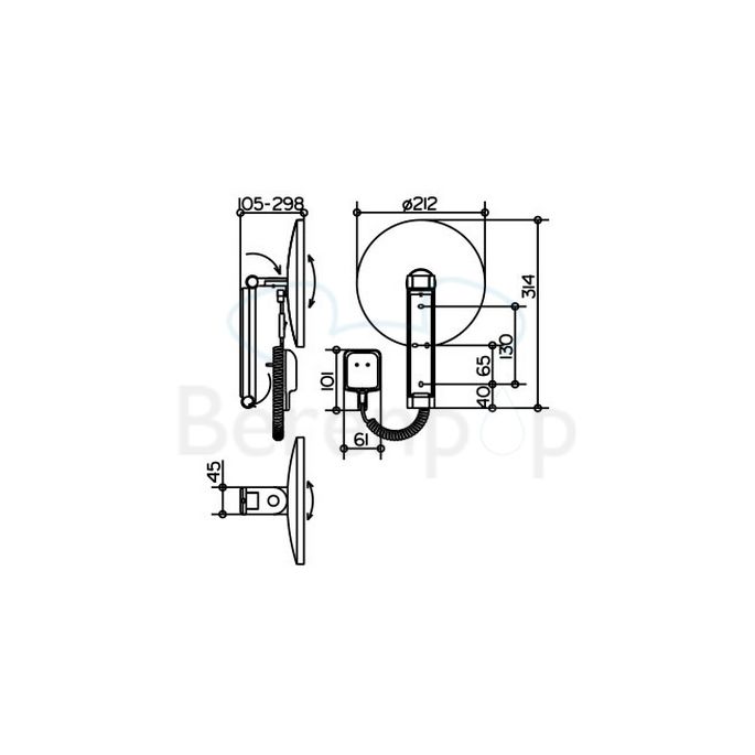 Keuco iLook_move 17612019001 cosmeticaspiegel 5x met verlichting (met stekker) chroom