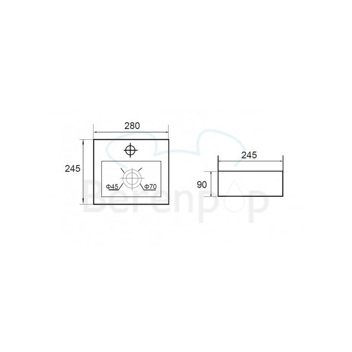 San4U 2505035 One Pack Mini Beta fonteinset wit keramiek/ chroom