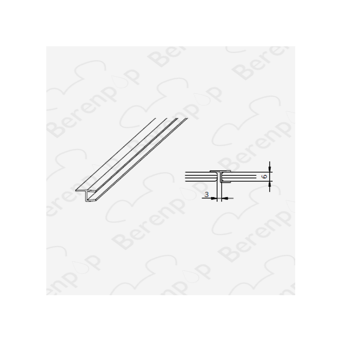 San4U Sealday SD031 h-profiel 180 graden, 200cm, 6mm *niet meer leverbaar*