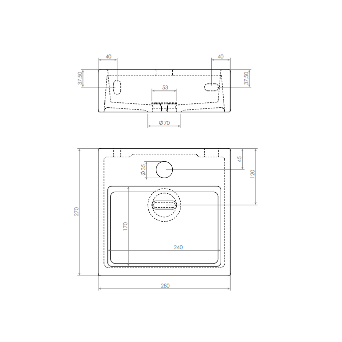 Clou Flush 1 CL0312010 keramiek fontein 28cm mat zwart