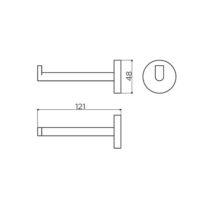 Clou Flat CL090203121 toiletrolhouder zonder klep mat zwart