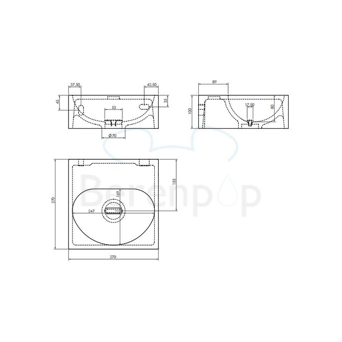 Clou Flush 4 CL0303041 keramiek fontein 27cm wit (OUTLET)