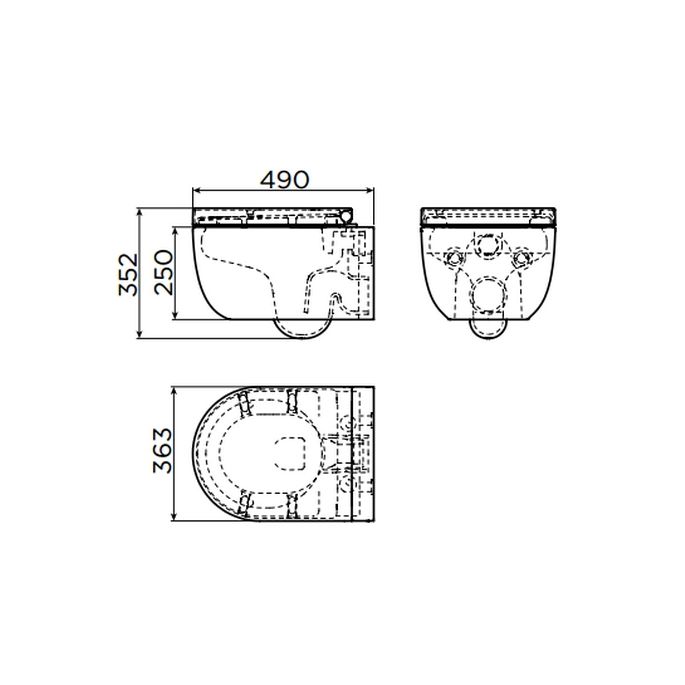 Clou Hammock CL0401080 wandtoilet met toiletzitting wit