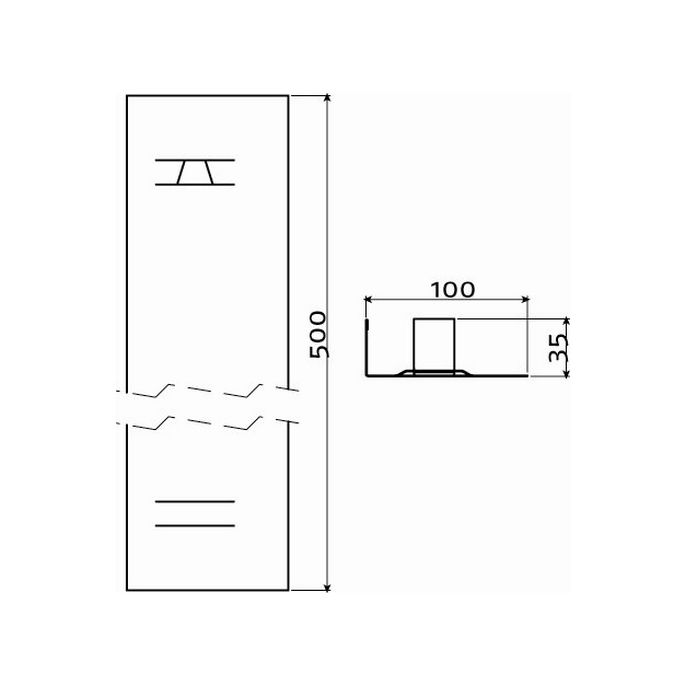 Clou Hold Me CL/08.04.002.40 set van 2 kantlijsten voor verdekte spiegelbevestiging RVS gepolijst (OUTLET)