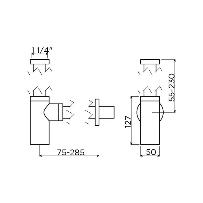 Clou InBe IB065300121 wastafel designsifon type 1, rond, mat zwart
