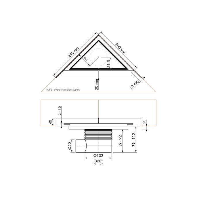 Easy Drain Aqua Jewels Delta AJDEZT doucheput 20x20cm zijuitloop