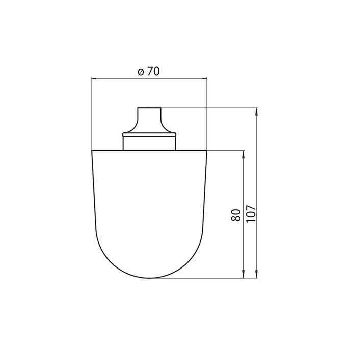 Emco 351500190 borstelkop 70mm zwart met steel chroom