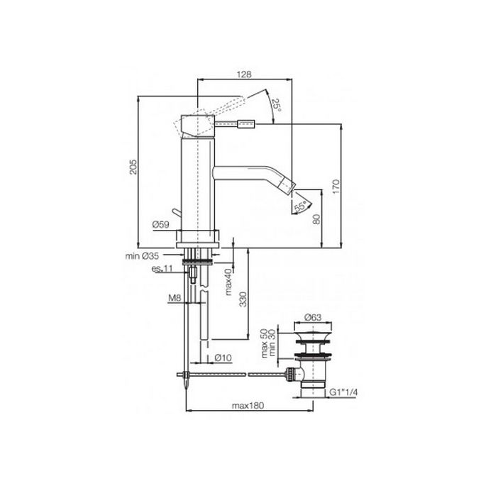 Fima Carlo Frattini Spillo F3221BS wastafelkraan mat wit (OUTLET)