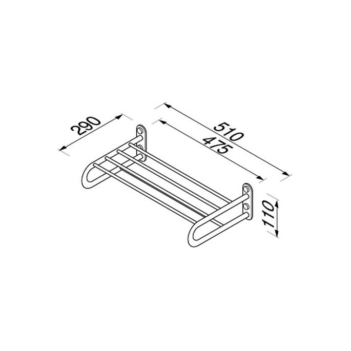 Geesa Hotel 915252 badhanddoekplateau 47,5cm met rek chroom