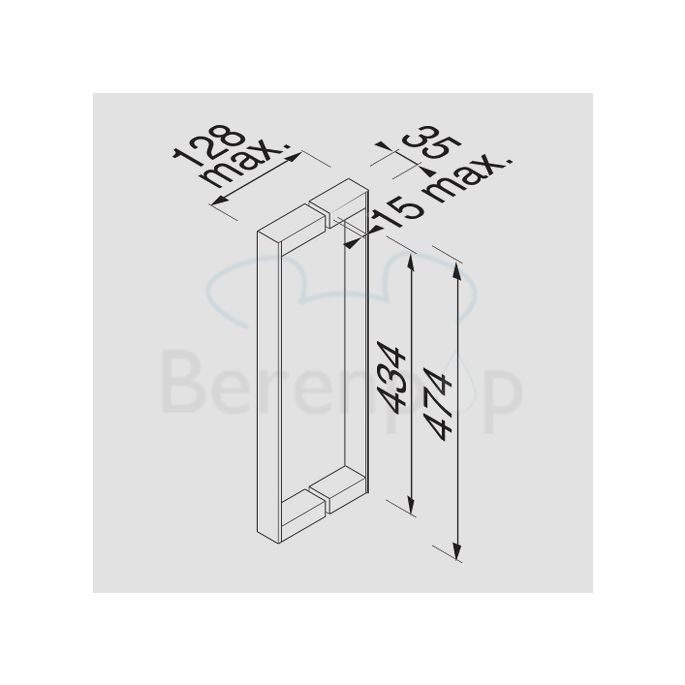 Geesa Modern Art 35630245 douchedeurgreep 45cm dubbel chroom (OUTLET)