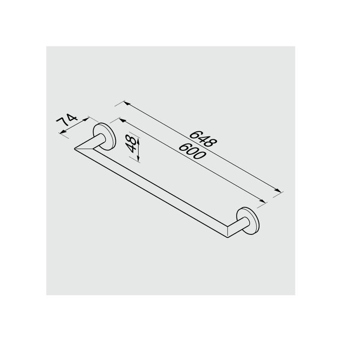 Geesa Nemox Black 9165070660 wandhanddoekhouder 60cm mat zwart