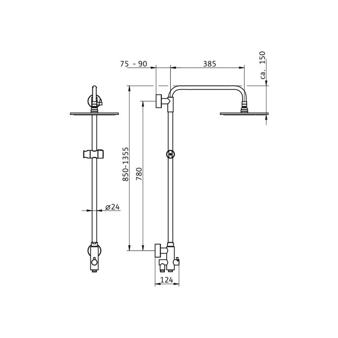 HSK RS 200 rond 1006000 showerset zonder kraan chroom