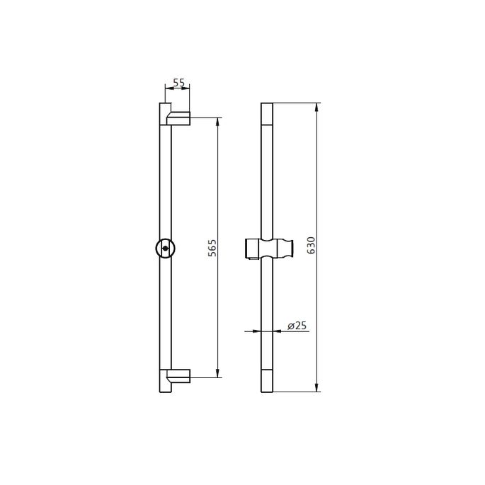 HSK Shower & Co! 1100018 glijstang rond 60cm met douchekophouder chroom