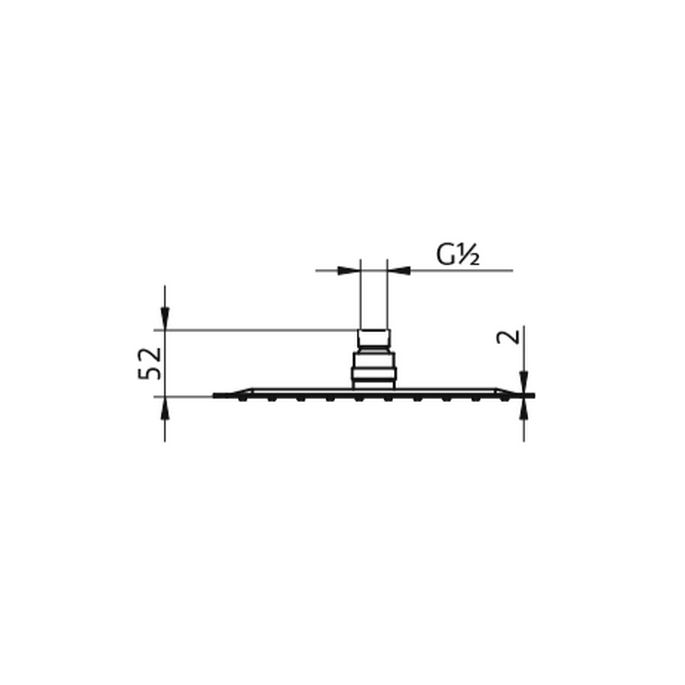 HSK Shower & Co! 1100053 hoofddouche vierkant super-vlak 250x250x2mm RVS gepolijst