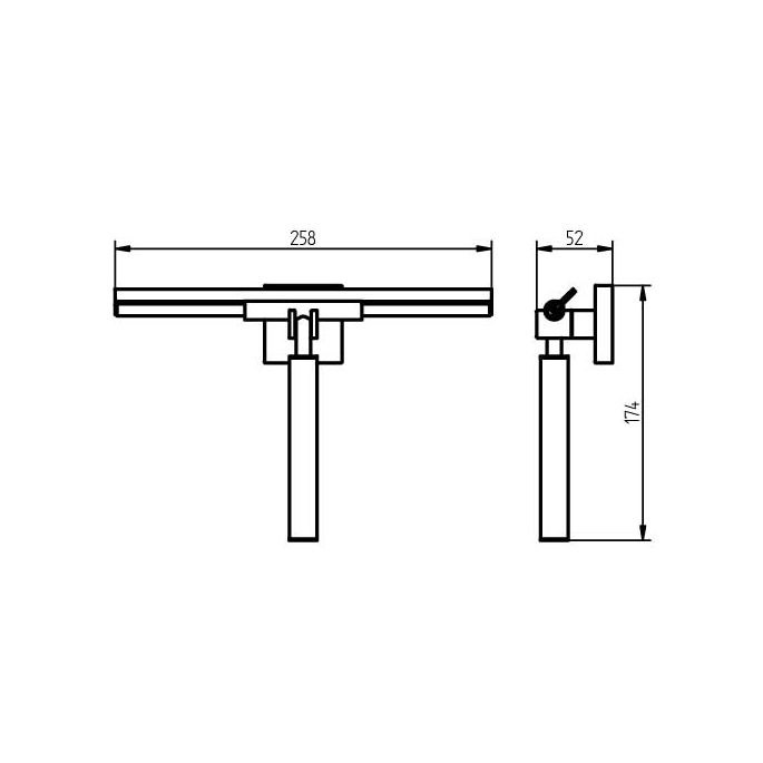 Haceka Mezzo Tec 1125203 wisser met ophanghaak RVS geborsteld