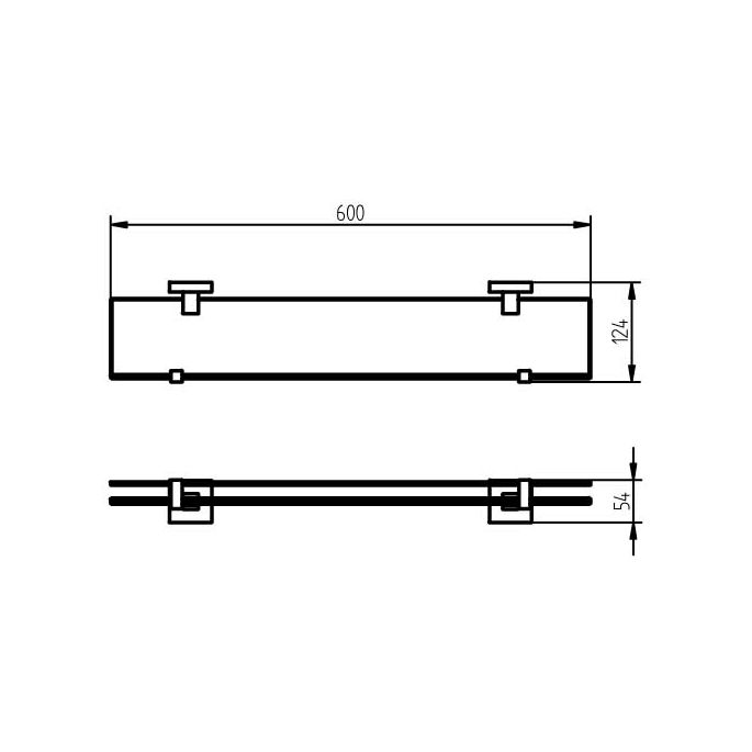 Haceka Mezzo chroom 1118345 planchet 600mm gesatineerd glas/chroom