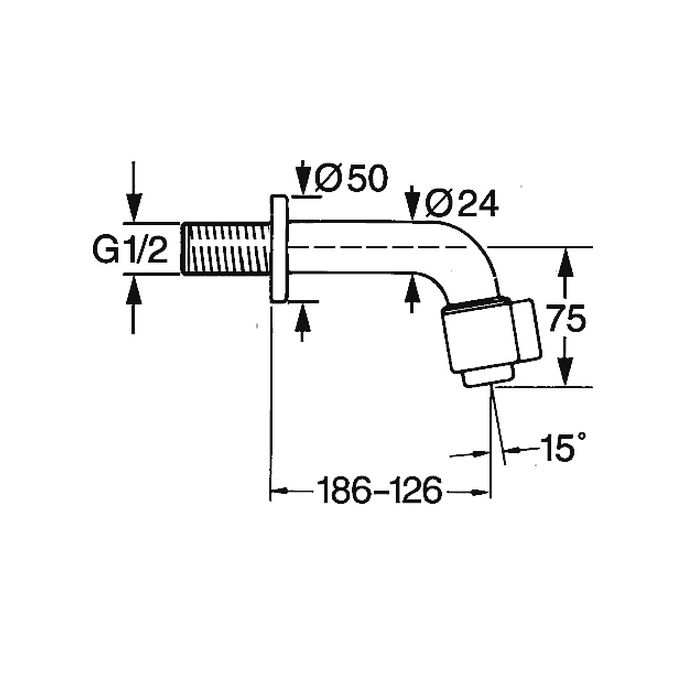 Hansa Nova 00968101 tapkraan wand chroom