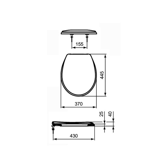 Ideal Standard Contour 21 K712101 toiletzitting met deksel wit