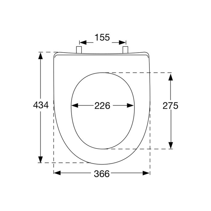 Pressalit Objecta D Pro 997011-DF7999 toiletzitting zonder deksel wit polygiene