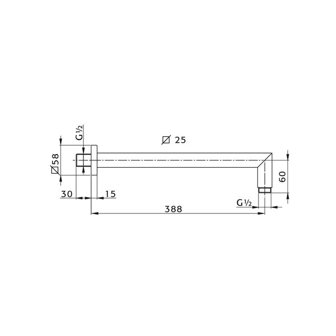 Pure BK350 wandarm 390mm chroom