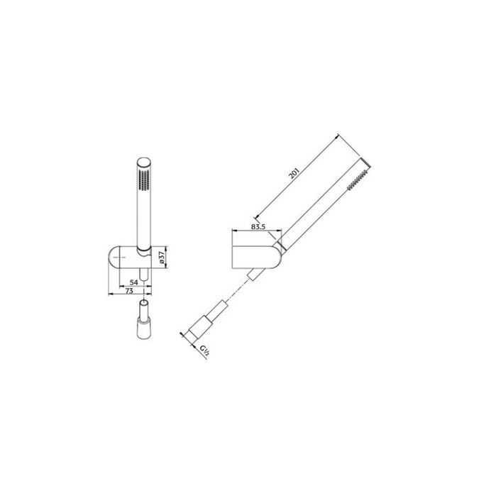 Pure Ebro EB5220 handdoucheset chroom