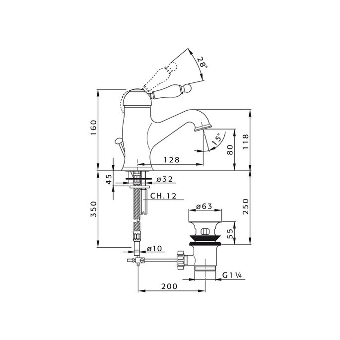 Pure Melrose ME5824 wastafelkraan chroom