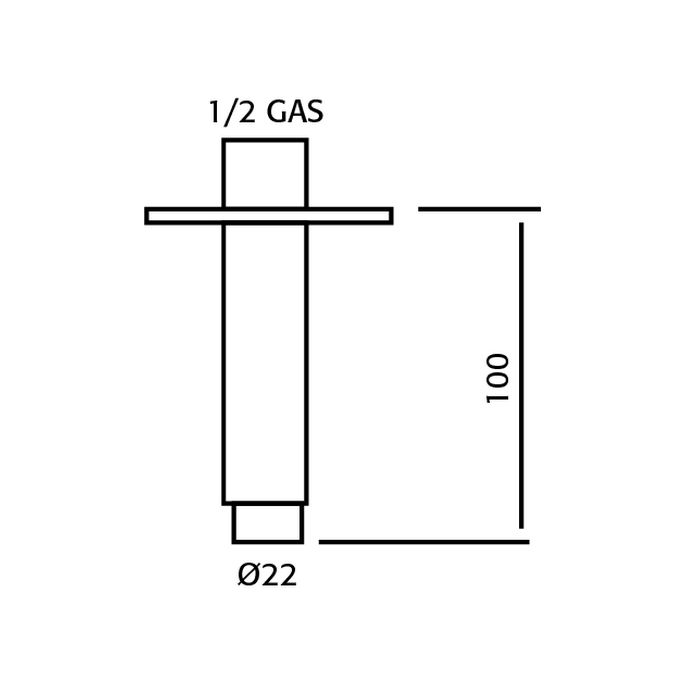 Pure RVS 316 Serie RV3550 plafond uitloop 100mm RVS geborsteld