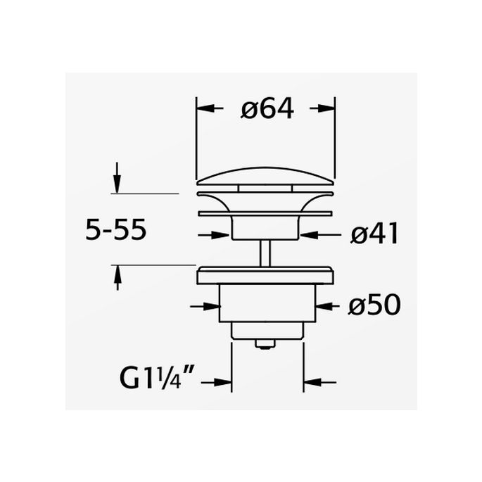 Pure UD425-IN klikwaste inox