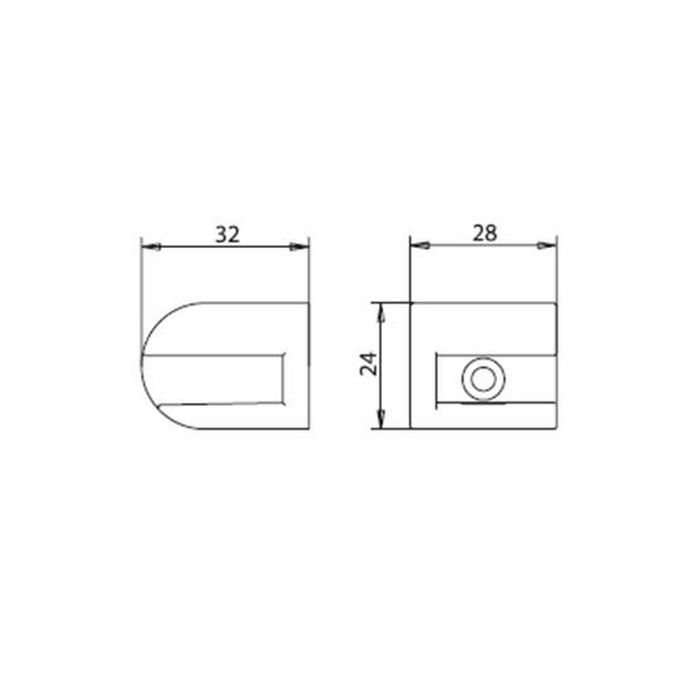 Sam Way 0041000010 set planchethouders zonder glasdeel chroom (OUTLET)