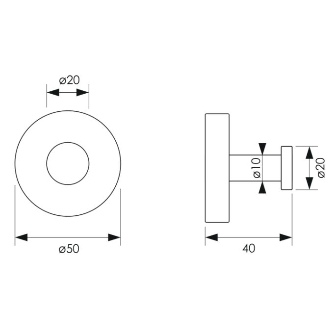 Brauer 5-CE-149 handdoekhaak chroom
