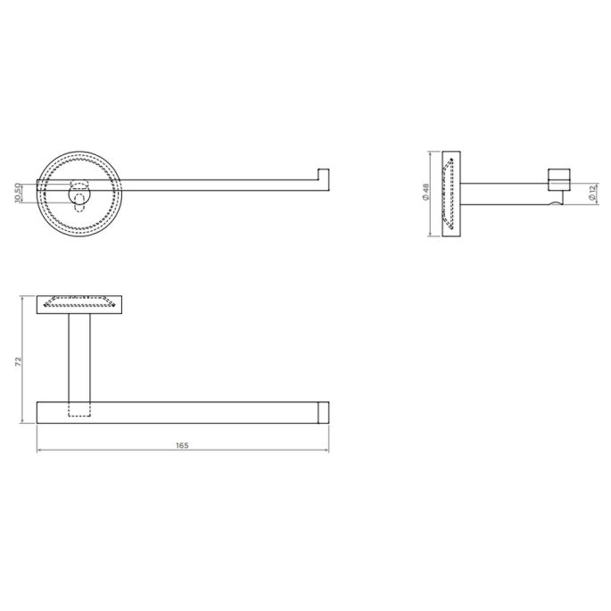 Clou Flat CL090203041 toiletrolhouder zonder klep rvs geborsteld