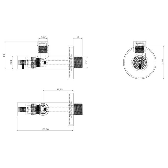Clou Marathon 2 HIMA2102783 design hoekstopkraan brons geborsteld PVD