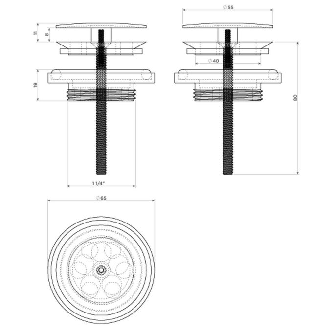 Clou Mini Wash Me CL/06.51022.82 plug met afdekkap goud geborsteld PVD