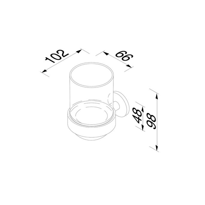Geesa Nemox Brushed Metal Black 916502-09 glashouder zwart metaal geborsteld