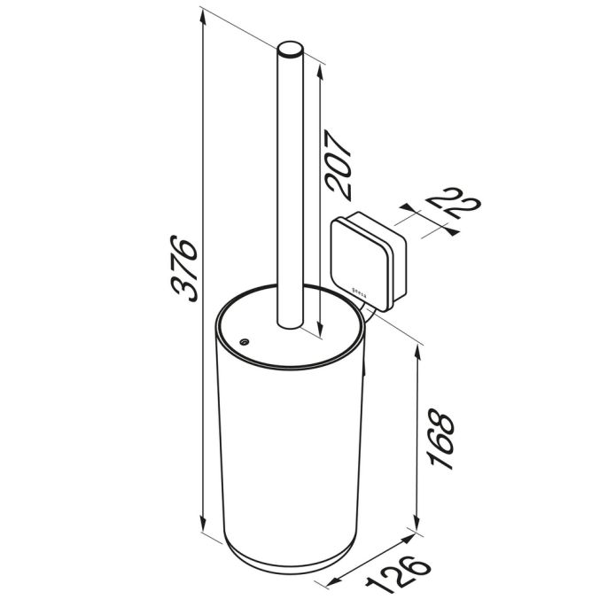 Geesa Topaz Black 917911-06-A toiletborstelhouder (zwarte borstelkop) zwart