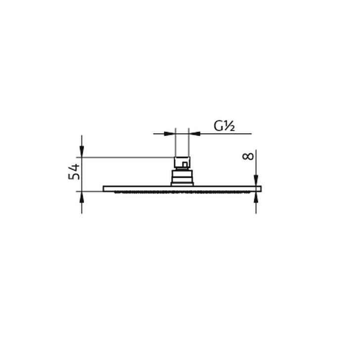 HSK Shower & Co! 1100020 hoofddouche rond vlak 250x8mm messing verchroomd (OUTLET)