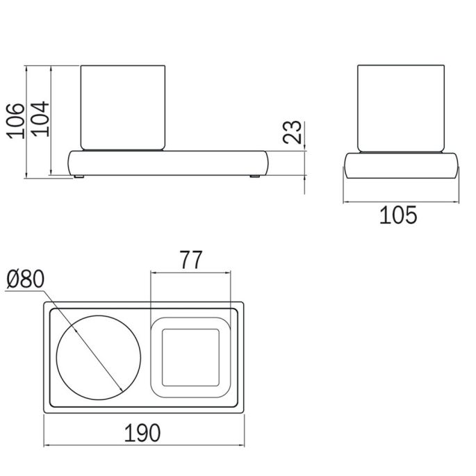 Inda Claire A7110ZNE21 bekerhouder met zeepschaal mat zwart/ gesatineerd glas