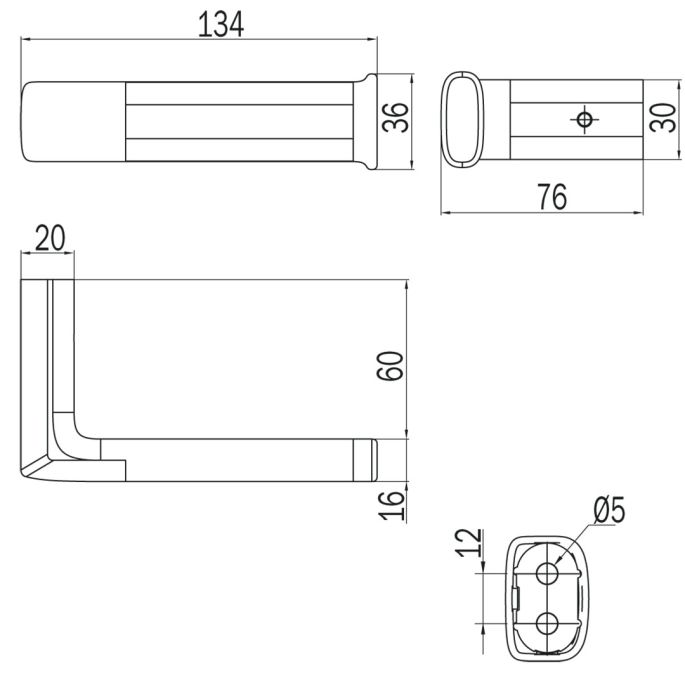Inda Claire A71250AC omkeerbare rolhouder geborsteld nikkel