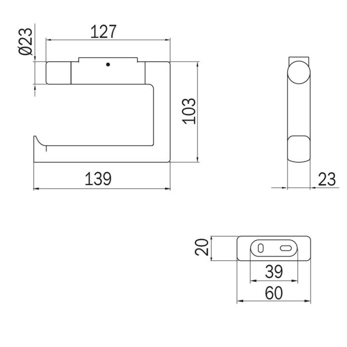 Inda Claire A7125BCR kantel rolhouder chroom