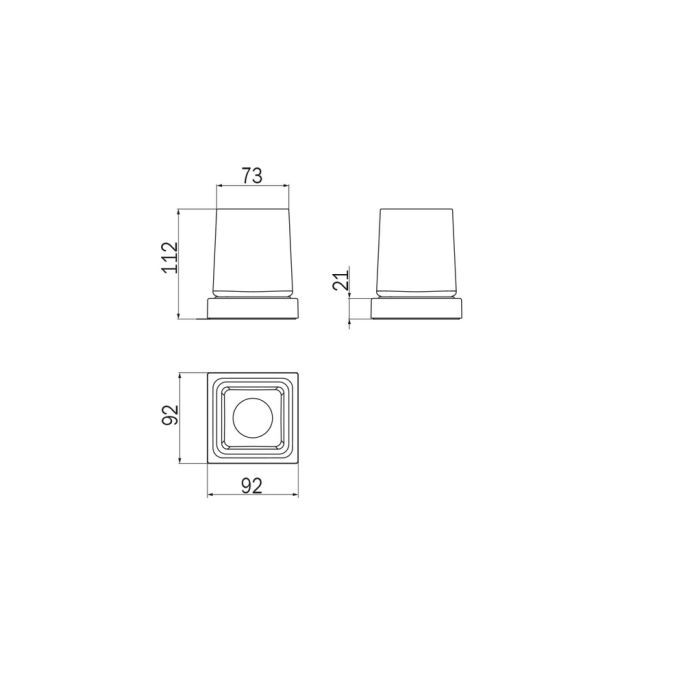 Inda Divo - Mito A2010ZWM21 bekerhouder gesatineerd glas/ mat wit