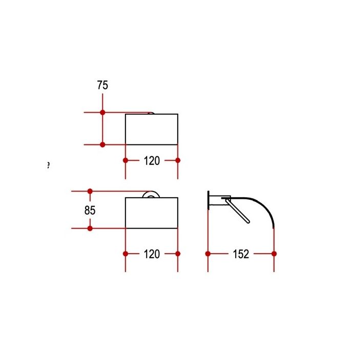 Linea Beta Picola LI525329 toiletrolhouder met klep chroom (OUTLET)