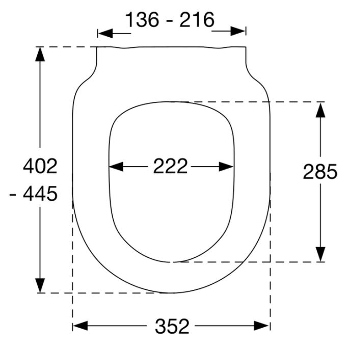 Pressalit Comfort D2 1084111-DK4999 toiletzitting met deksel zwart polygiene