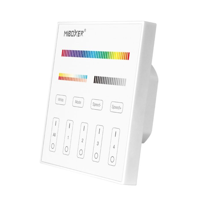 MiBoxer RGBCCTT4 Mi-Light 4-zone paneel afstandsbediening, RGB+CCT, T4 (OUTLET)