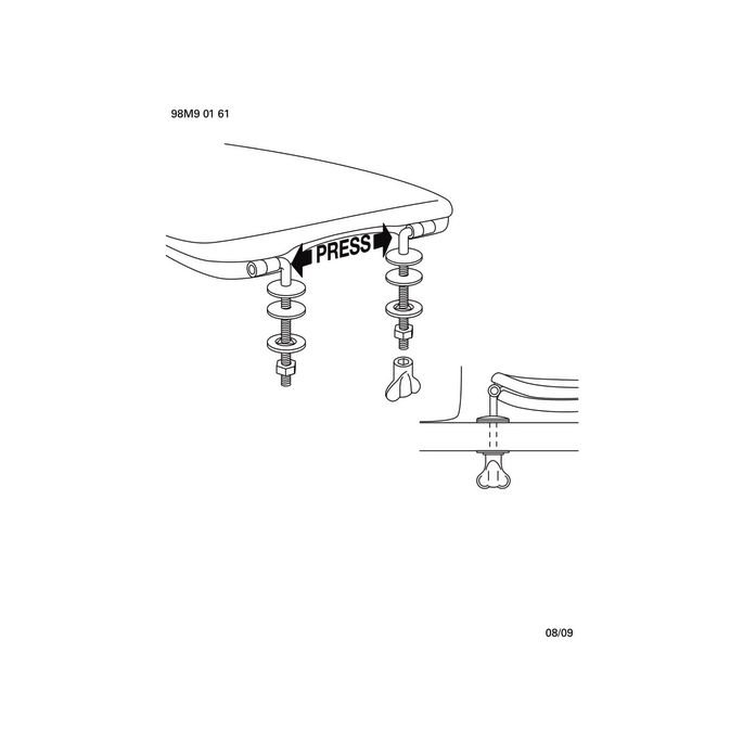 Villeroy en Boch Omnia Architectura 98M90161 set vaste scharnieren chroom *niet meer leverbaar*