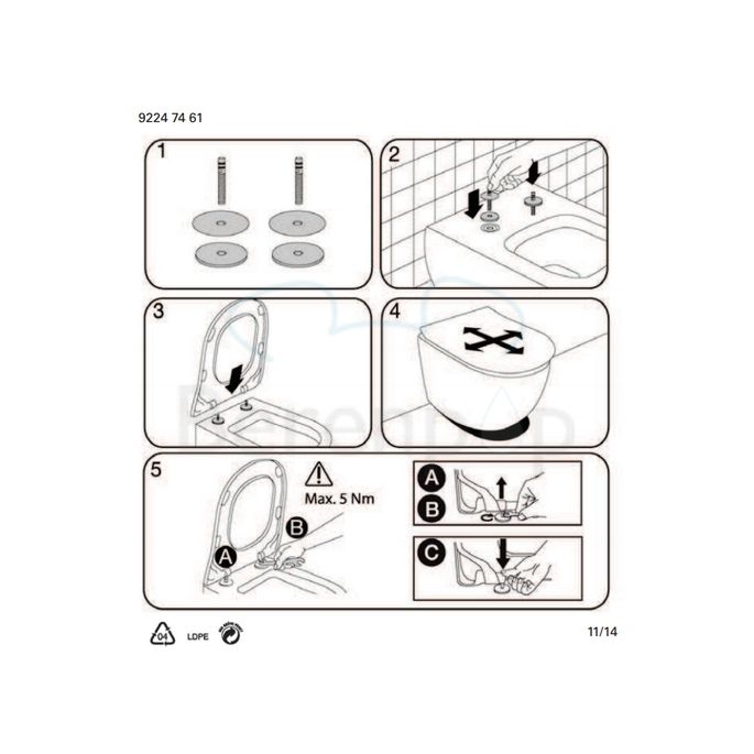 Villeroy en Boch Subway 2.0 Slimseat 9M78S1R3 toiletzitting met deksel pergamon