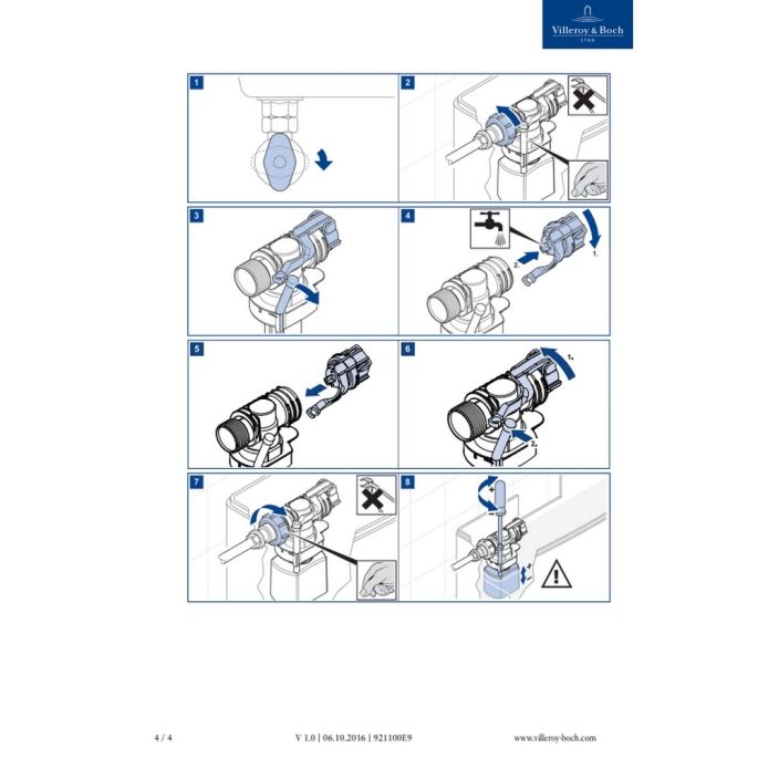 Villeroy en Boch 8L177000 vulventiel, toevoer van de zijkant 3/8
